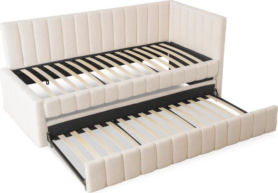 VILLEMO 90x200 krém bouclé ágy