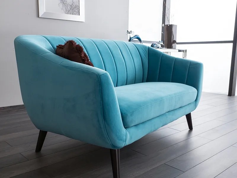 Kétszemélyes kanapé, bézs/wenge ELITE 2 VELVET