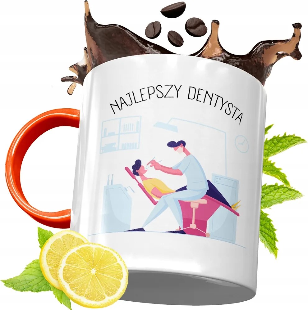Narancssárga Bögre Fogorvosnak Ajándék fényképes nyomattal