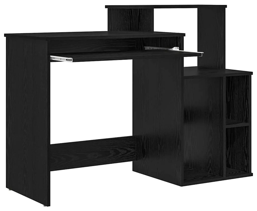 Íróasztal tárolóval Fekete tölgy 120.5 x 44 x 88.5 cm Faanyag