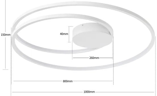 Brilagi - dimmelhető LED mennyezeti lámpa TWISTER LED/105W/230V, Ø 100 cm, fehér + távirányító