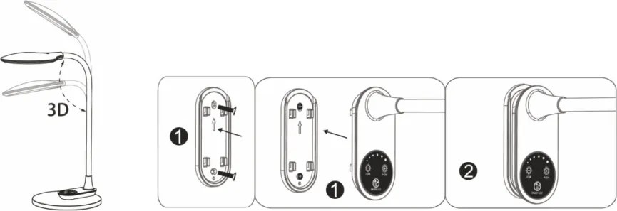 KAJA K-BL1153 BIAŁY GAJA Fehér Színű Asztali Lámpa 9W LED 530Lm 3000-5700K IP20