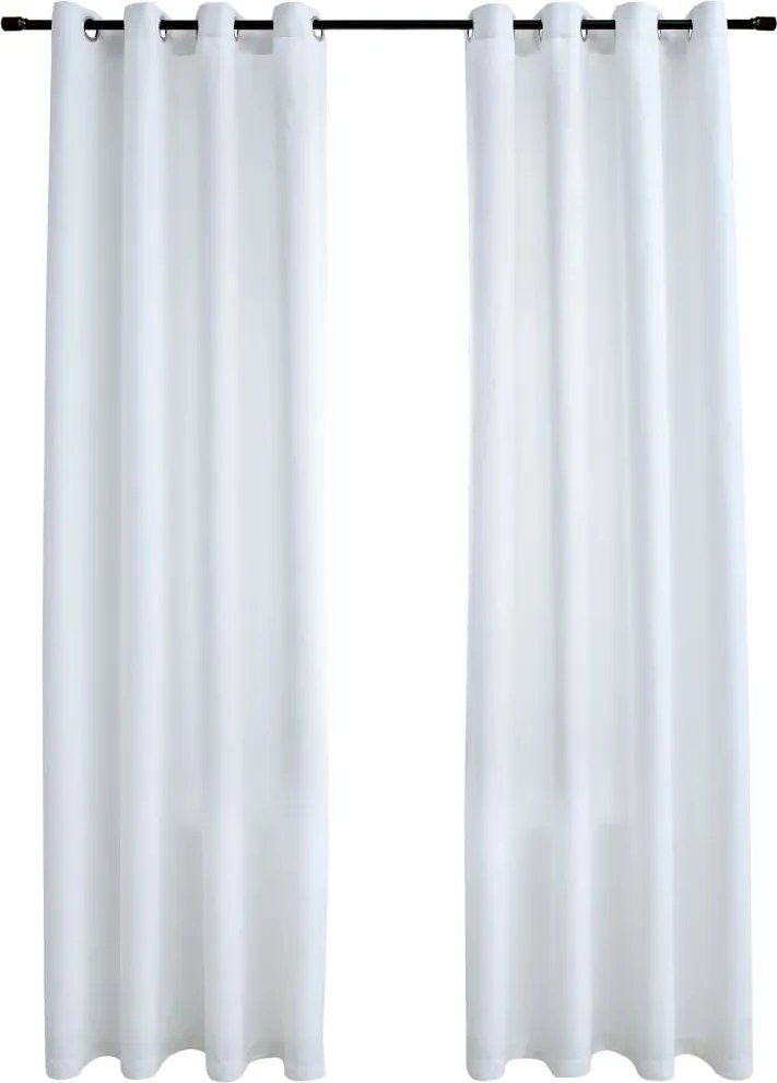 Sötétítő Függöny Fém Karikákkal, 2 db, tört fehér