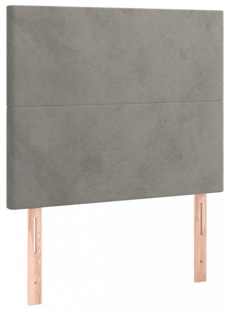 világosszürke bársony fejtámla 100x5x118/128 cm