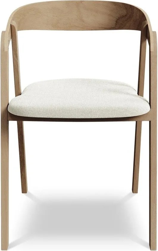 Krémszínű tömörfa étkezőfotel Erika – Makamii