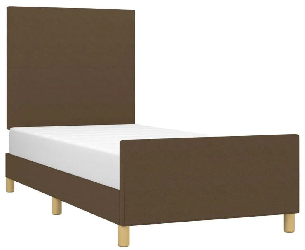 sötétbarna szövet ágykeret matrac nélkül 80x200 cm