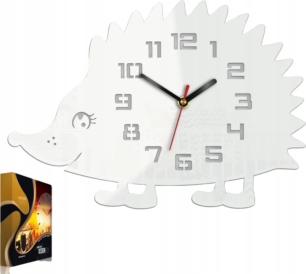 Sündisznó alakú falióra Akril Sündisznó fehér kerek kvarc