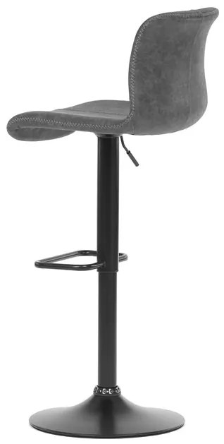 Barová židle, šedá, ekokůže,AUB-806 GREY3