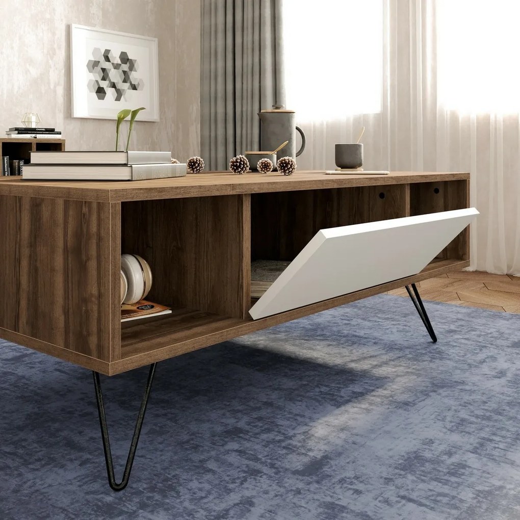 Mistico White and Walnut konferenciaasztal