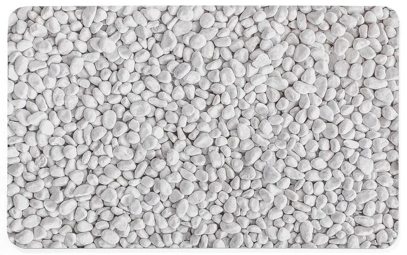 Fehér-szürke gumi fürdőszobai kilépő 50x80 cm Leandra – douceur d'intérieur