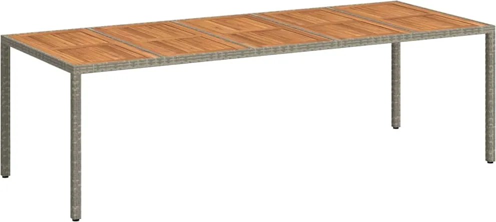 vidaXL Kerti Asztal Szürke 250 x 100 x 75 cm polirattan