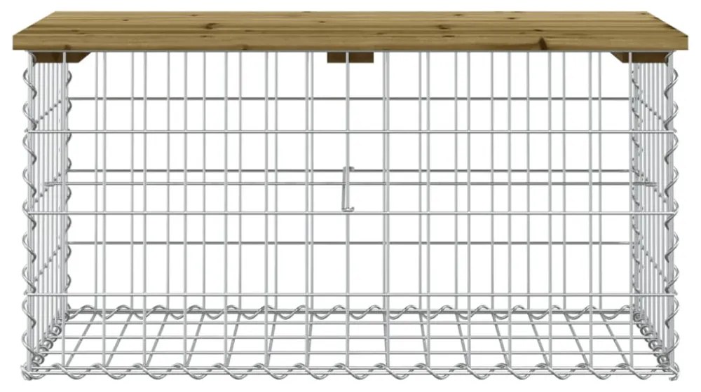 impregnált fenyőfa gabion kerti pad 83 x 44 x 42 cm