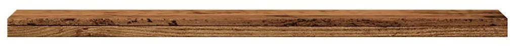 4 db antik fa színű szerelt fa fali polc 40 x 20 x 1,5 cm