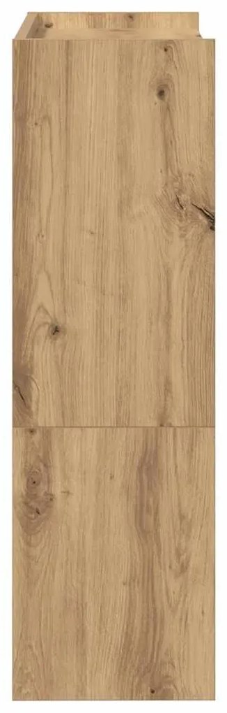 kézműves tölgy színű szerelt fa cipősszekrény 60x25x81 cm