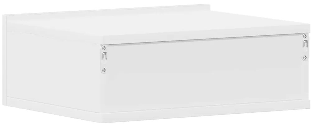 fehér szerelt fa függő éjjeliszekrény 40 x 30 x 15 cm