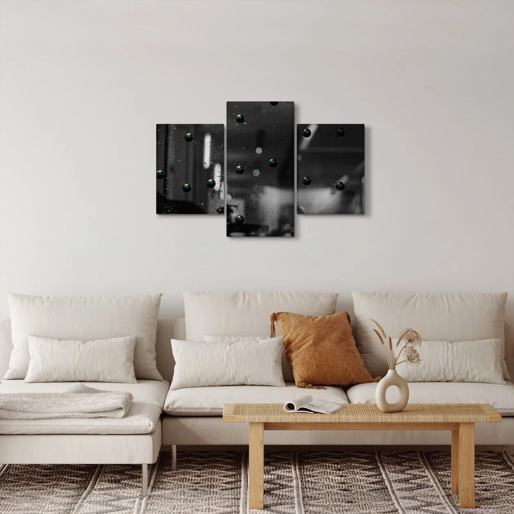 Absztrakt kép - zöld golyó (90x60 cm)