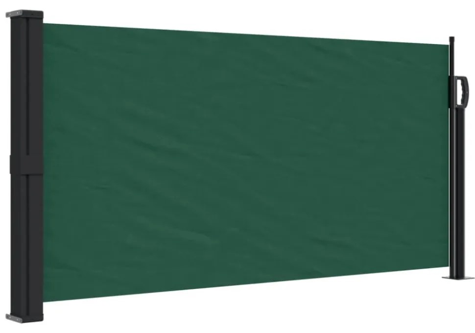 sötétzöld behúzható oldalsó napellenző 100 x 300 cm