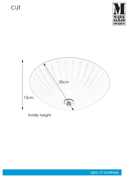 Markslöjd 107758 - Mennyezeti lámpa CUT 2xE14/40W/230V átm. 35 cm