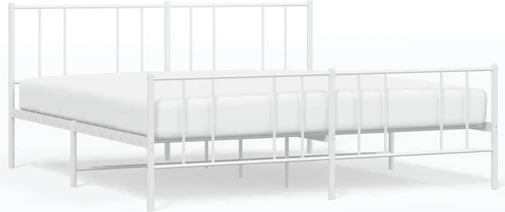 vidaXL fehér fém ágykeret fej- és lábtámlával 180 x 200 cm