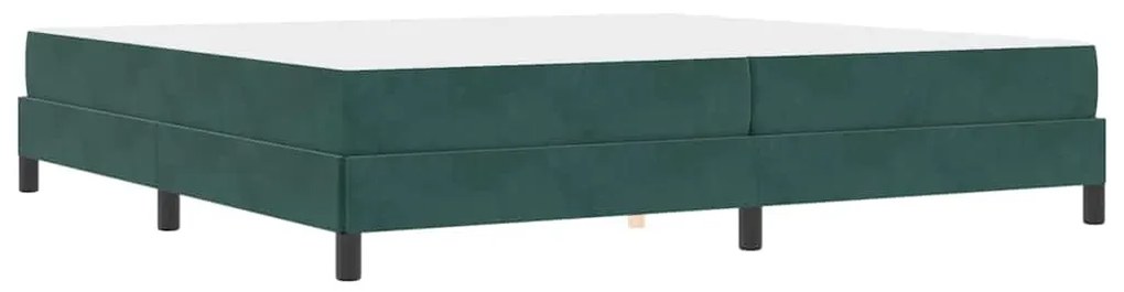 Boxspring ágy matraccal Sötétzöld 200 x 210 cm Bársony