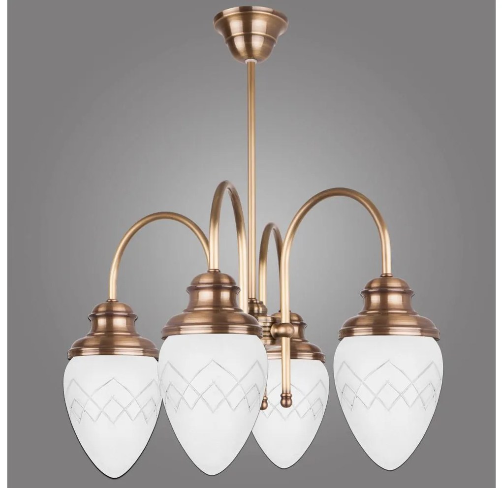 Kemar RI/4/M - Csillár rúdon RINAMA 4xE27/60W/230V sárgaréz