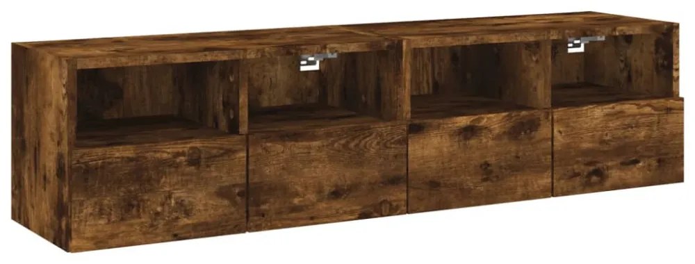 2 db füstös tölgy színű szerelt fa TV-szekrény 60 x 30 x 30 cm