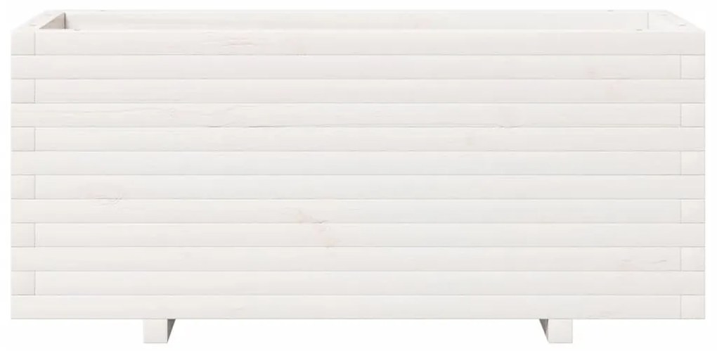 fehér tömör fenyőfa kerti virágtartó 110 x 40 x 49,5 cm