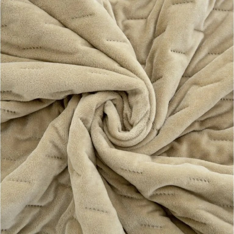 Bársony ágytakaró ASTRALIA, bézs színű Méret: 200 x 220 cm
