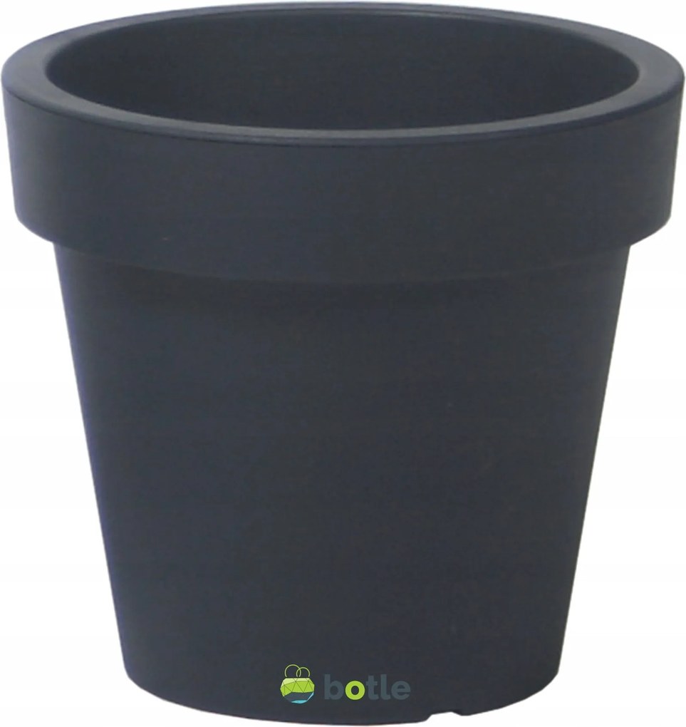 Antracit kaspó kerek fedő klasszikus sima matt Ø 35cm műanyag