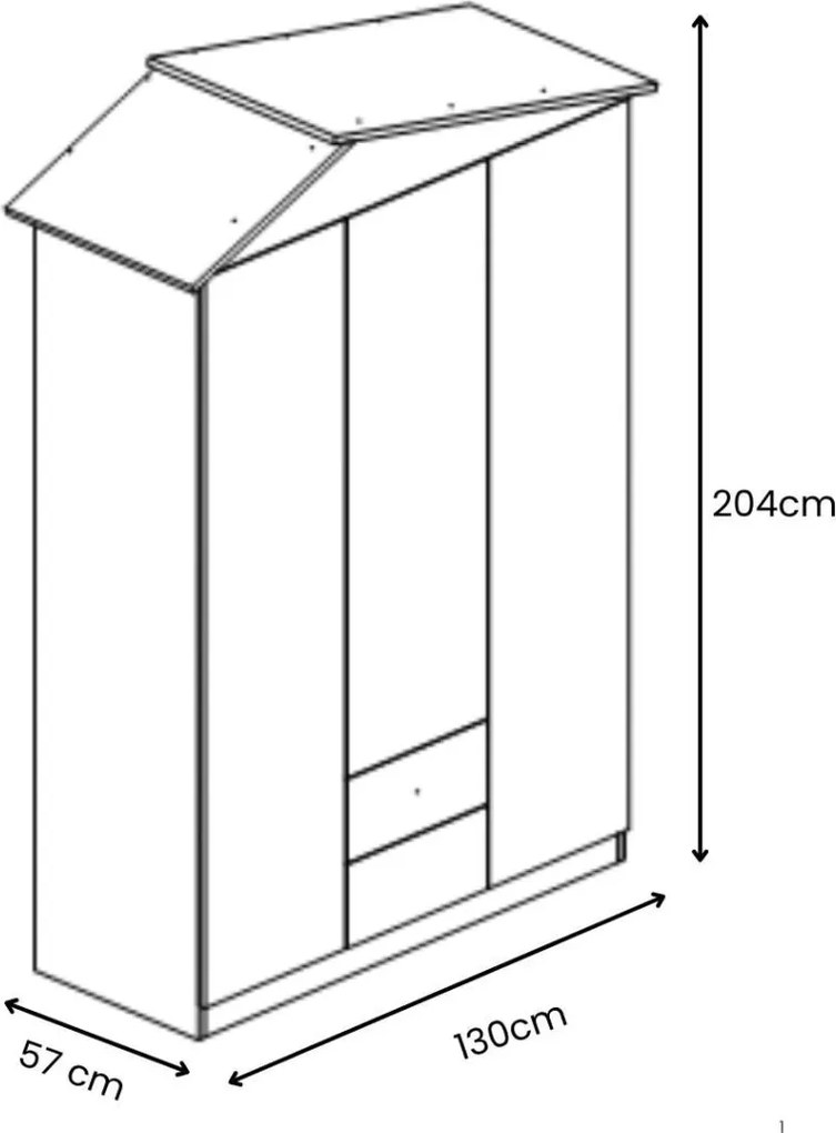 Ayder gardróbszekrény, rózsaszín, 130 cm – TR842PRB1113
