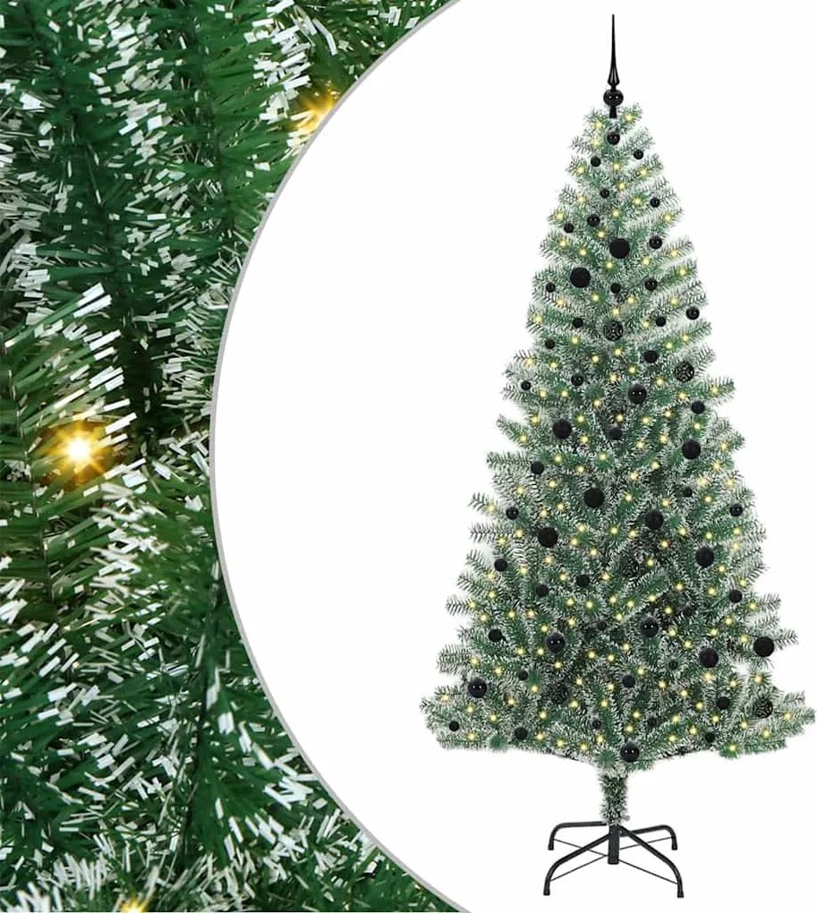 vidaXL Mű karácsonyi fa hóval borítva LED fényekkel 300 LED-del 240 cm