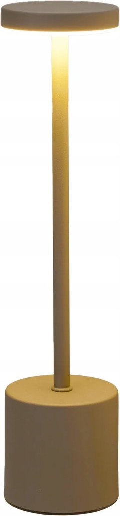 Led-es Fém Asztali Lámpa Újratölthető Akkumulátorral 34 CM Barna