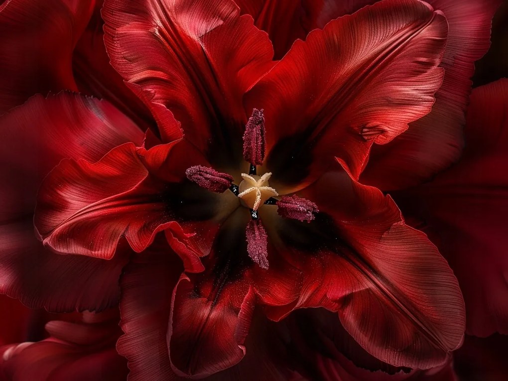 Vászonkép Canvas Makró Fotó Virág Piros Tulipán 80x60