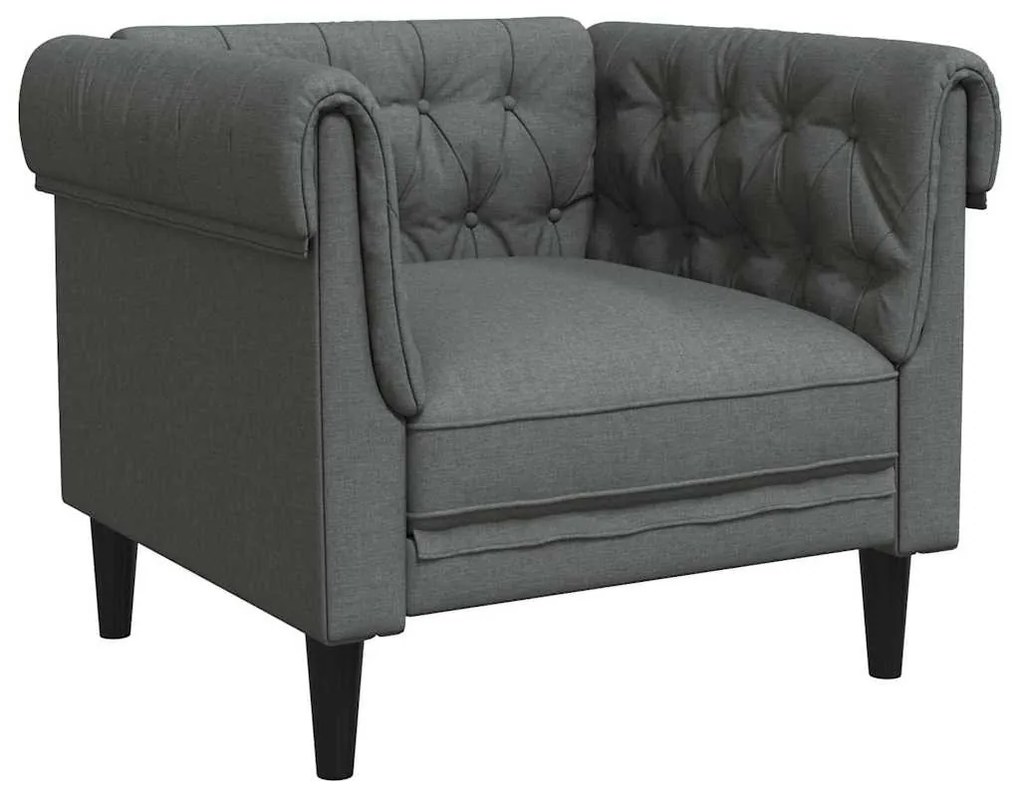 Chesterfield Kanapé Szék Sötétszürke 78.5 x 74.5 x 74.5 cm