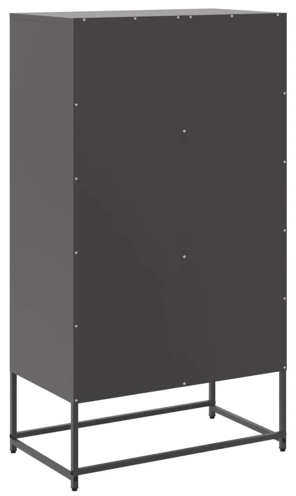 vidaXL fekete acél magasszekrény 68,5x38,5x123,5 cm