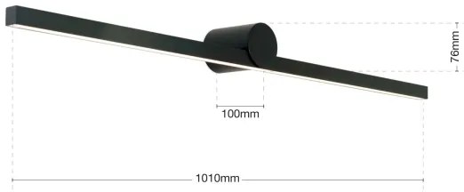 Orion Soff 3-585-LED Fürdőszobai tükörmegvilágítás BEAUTY LED/24W/230V 101cm IP54 fekete