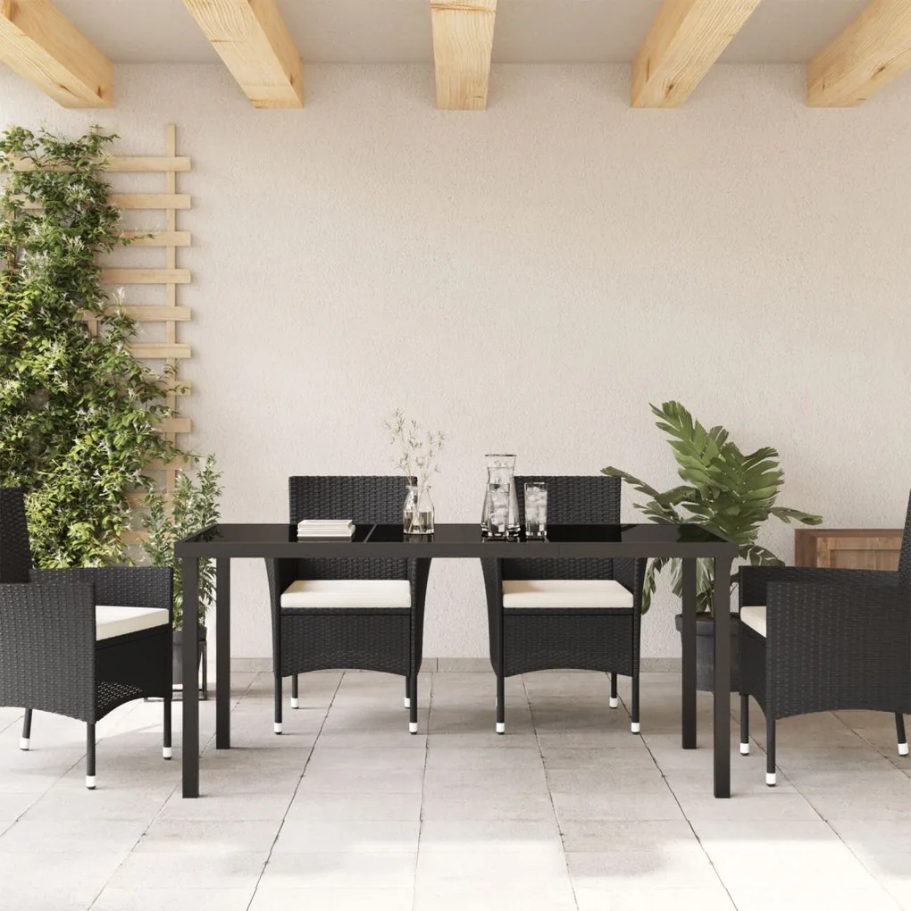 Kerti Tábla Fekete 160x80x73 cm Edzett Üveg