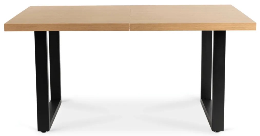Étkezőgarnitúra: bővíthető asztal 160–260 cm arany tölgy / fekete színkombinációban + 4 db fekete velúr szék – EDWIN / IRYS