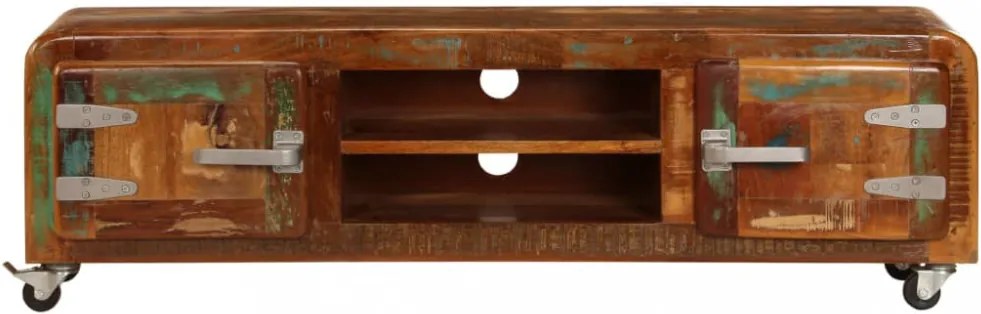 tömör újrahasznosított fa TV-szekrény 120 x 30 x 36 cm