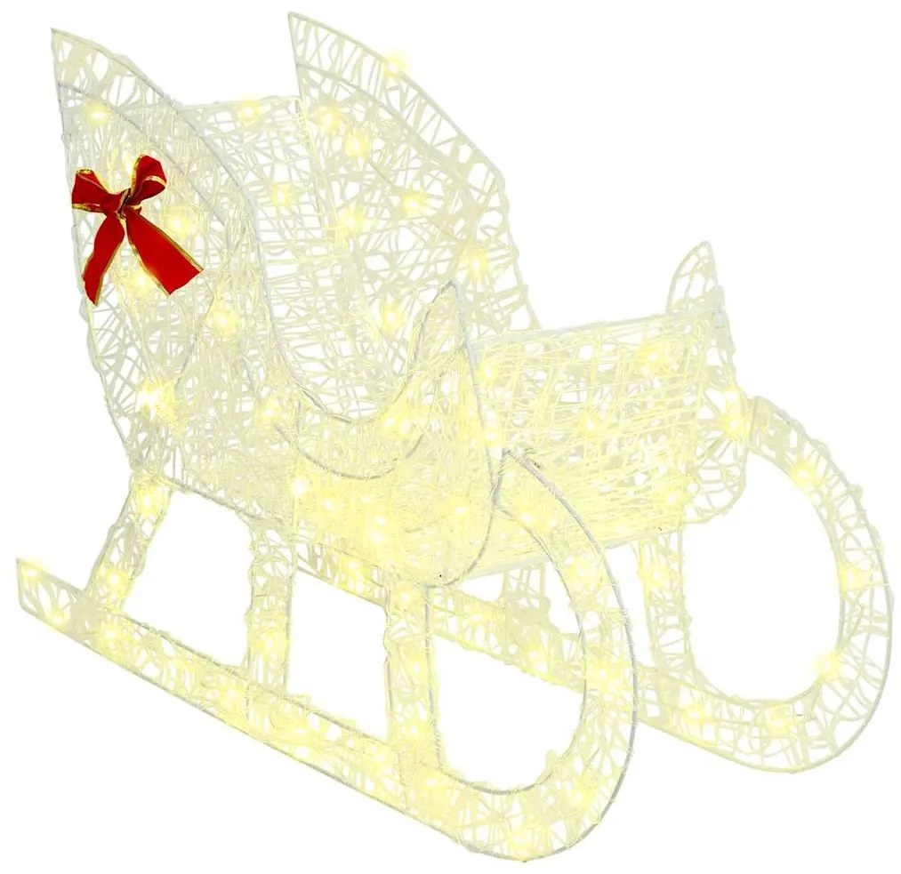 Rénszarvas húzta szán Meleg fehér 70 x 26 x 128,5 cm Akril