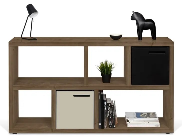 Barna könyvespolc diófa dekorral 150x83 cm Berlin – TemaHome