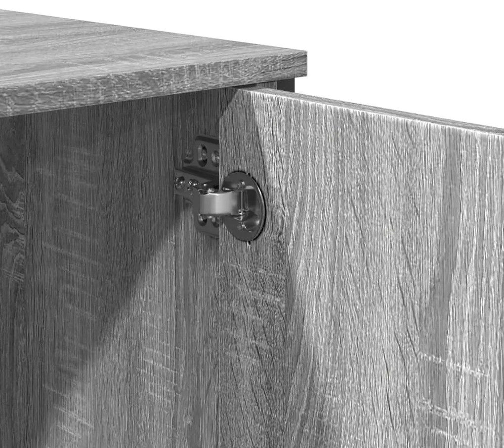 szürke sonoma szerelt fa dohányzóasztal 100x35x74,5 cm