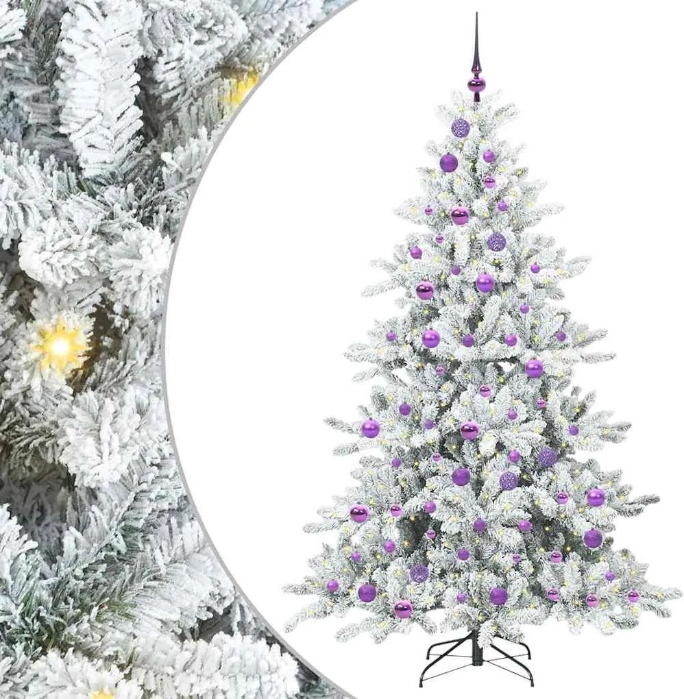vidaXL Műanyag Hajtogatós Karácsonyfa Fehér 180 cm PVC és Acél