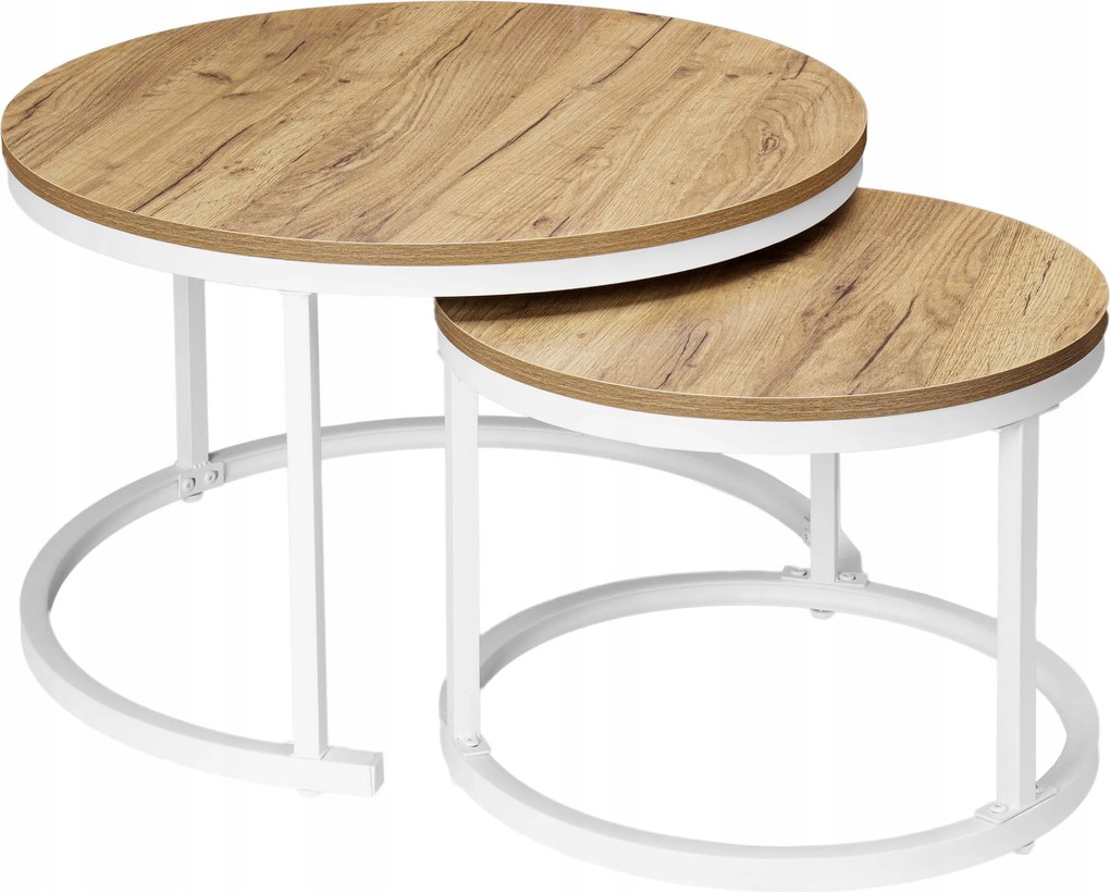 Loft dohányzóasztalok Galen Craft fehér 2 db-os szett