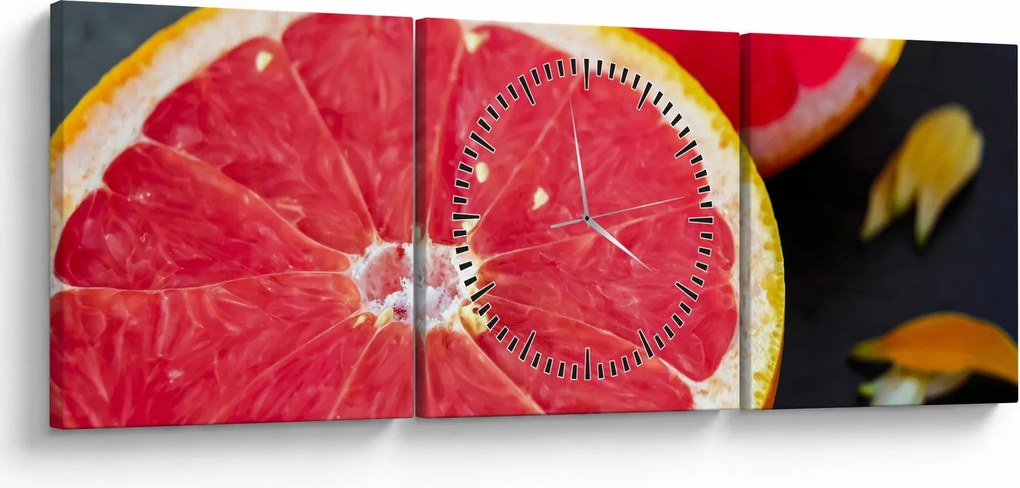 Szeletelt grapefruit képe (órával) (90x30 cm)