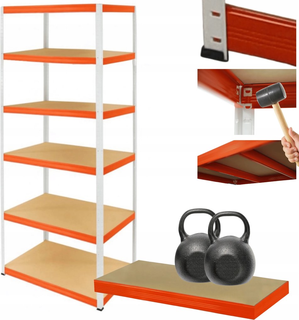 Tárolószekrény fém állvány Helios 213x110x30cm 6Px275kg 300EZER Komb