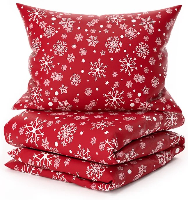 Mikroplüss ágyneműhuzat SNOWFALL piros Ágyneműhuzat mérete: 80 x 80 cm | 135 x 200 cm