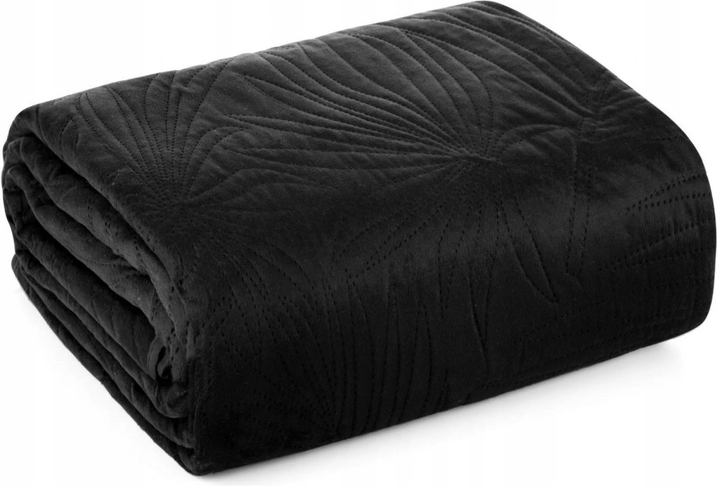 Ágytakaró LUIZ/4 170x210 fekete pálmalevél glamour steppelt