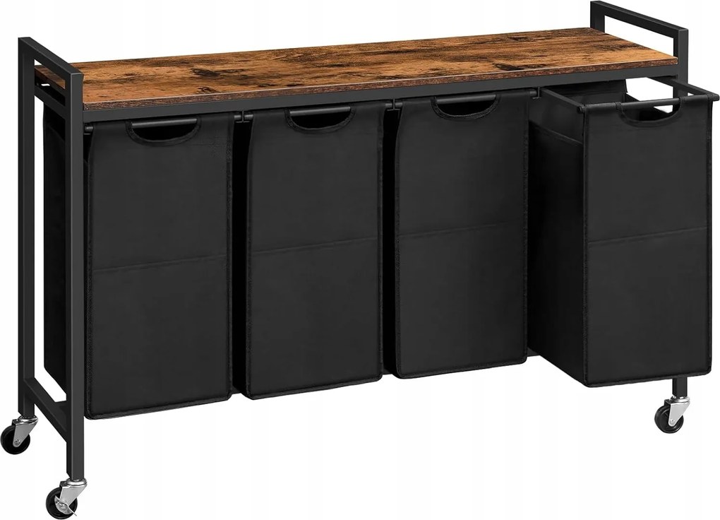 Vasagle Pietro szennyestartó kosár 159 l barna/fekete