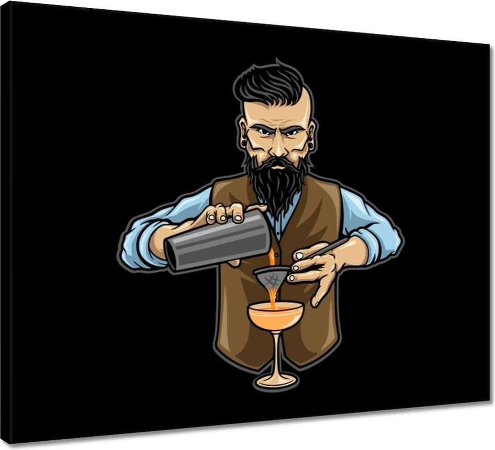 Vászonkép 50x40 Italkészítő csapos